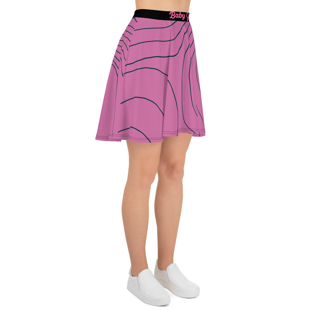 BabyGirl-Retro Flare Skirt(Pink Swirl)
