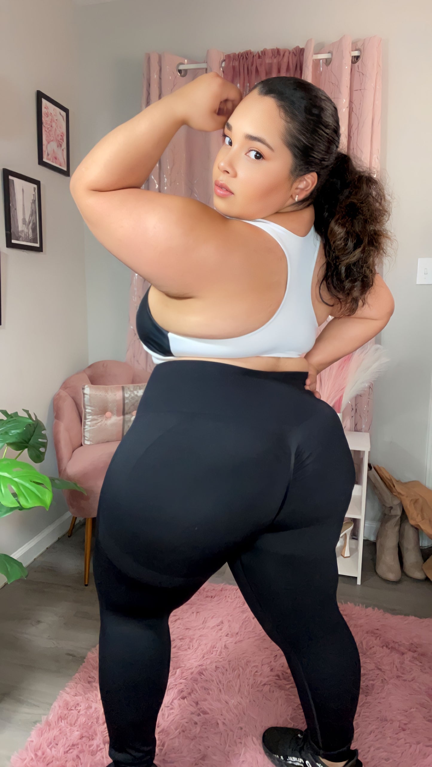 Babygirl-Longline sports bra(black&white)