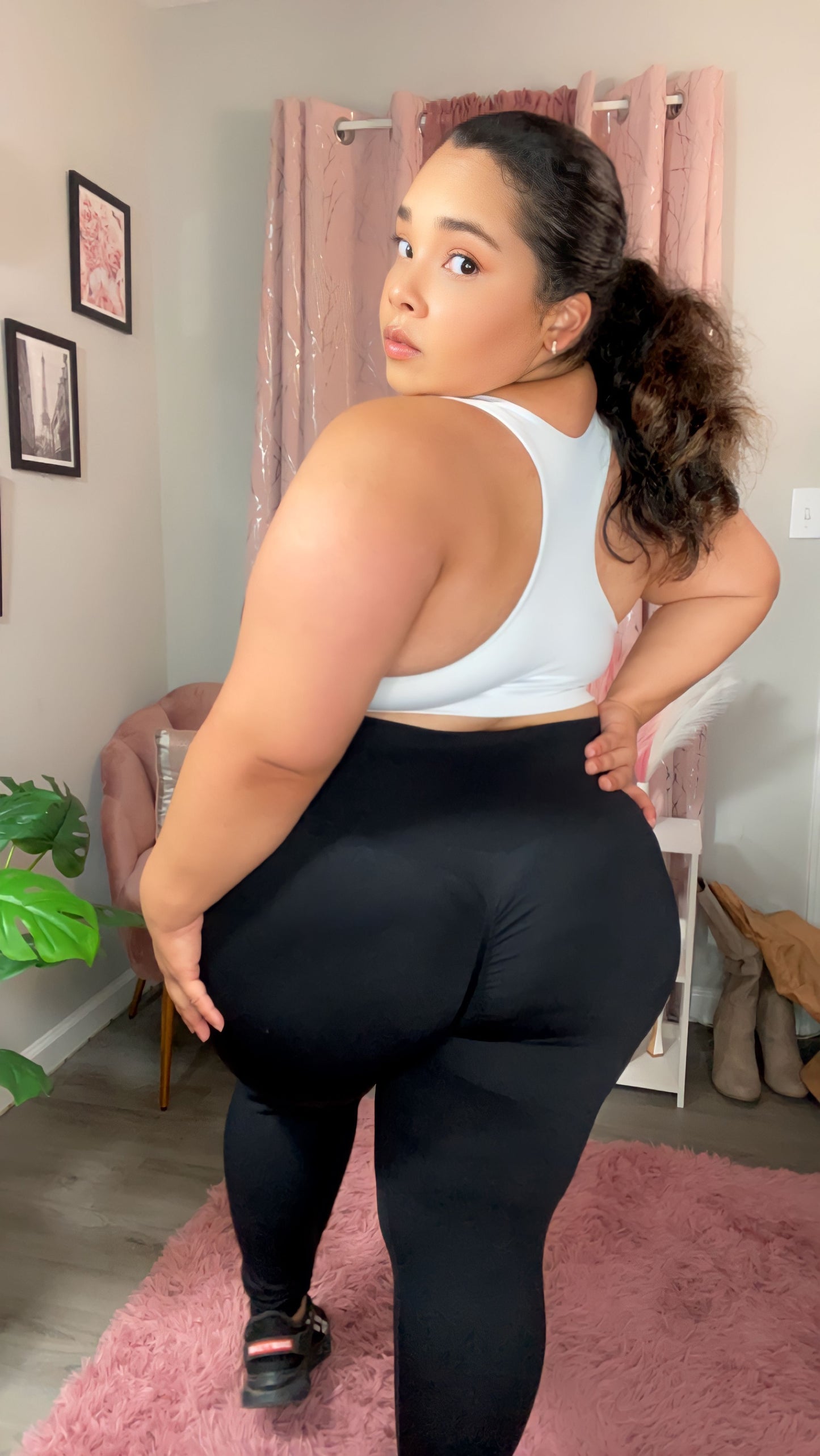 Babygirl-Longline sports bra(black&white)