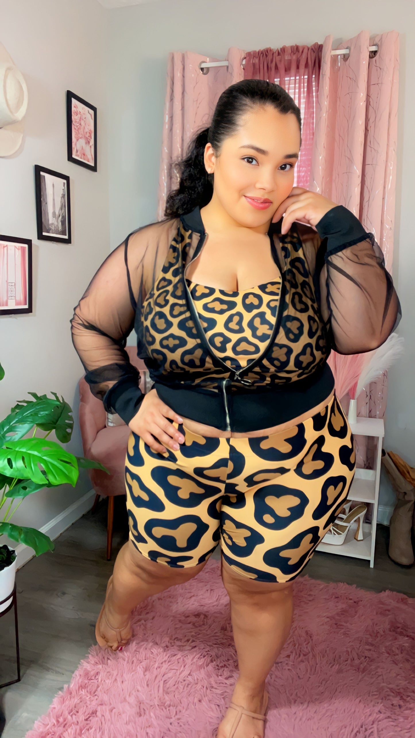 Cheetah-Longline Sports Bra
