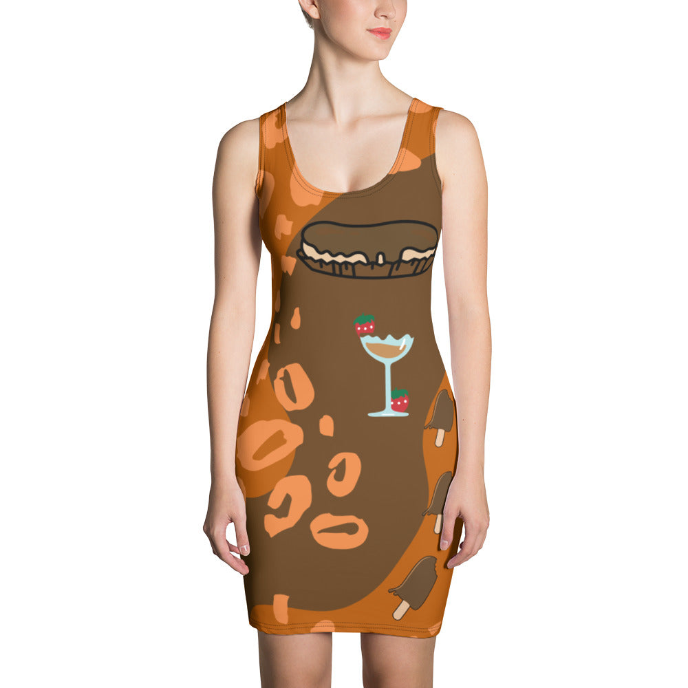 Chocolate Strawberry 🍓 Dream-Bodycon Dress