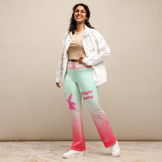 Playful Bunny-Pink Haze Flare leggings 2.0