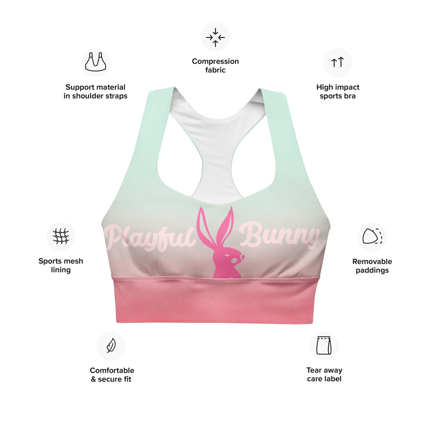Playful Bunny-Longline Sports Bra 2.0