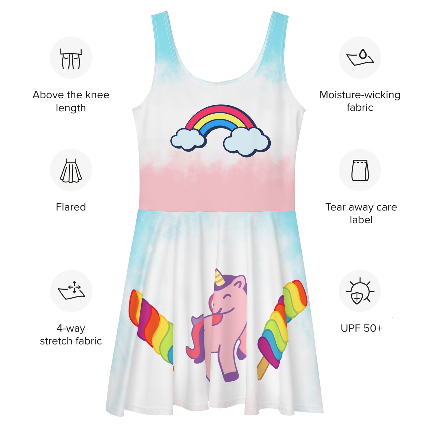 Rainbow Unicorn-Flare Dress