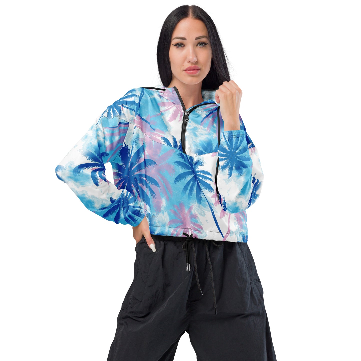Tropical Breeze-Women’s Cropped Windbreaker