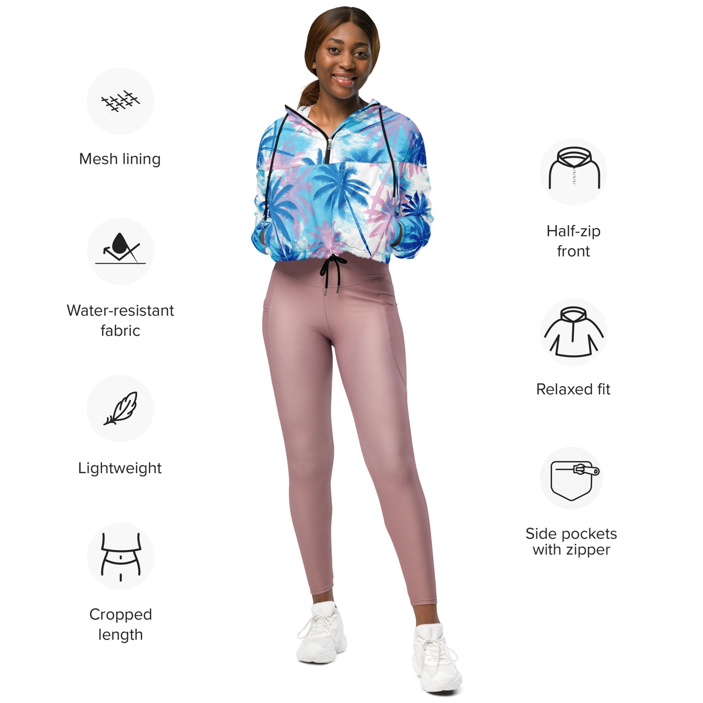 Tropical Breeze-Women’s Cropped Windbreaker