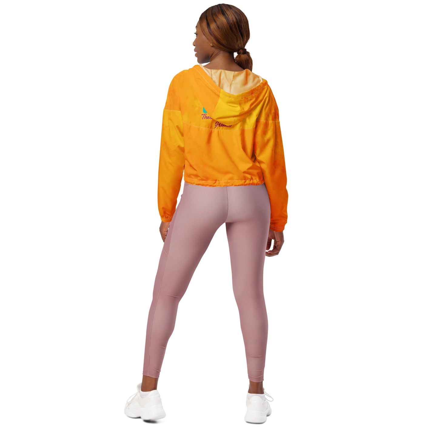 Orange Sunset-Signature Cropped Windbreaker