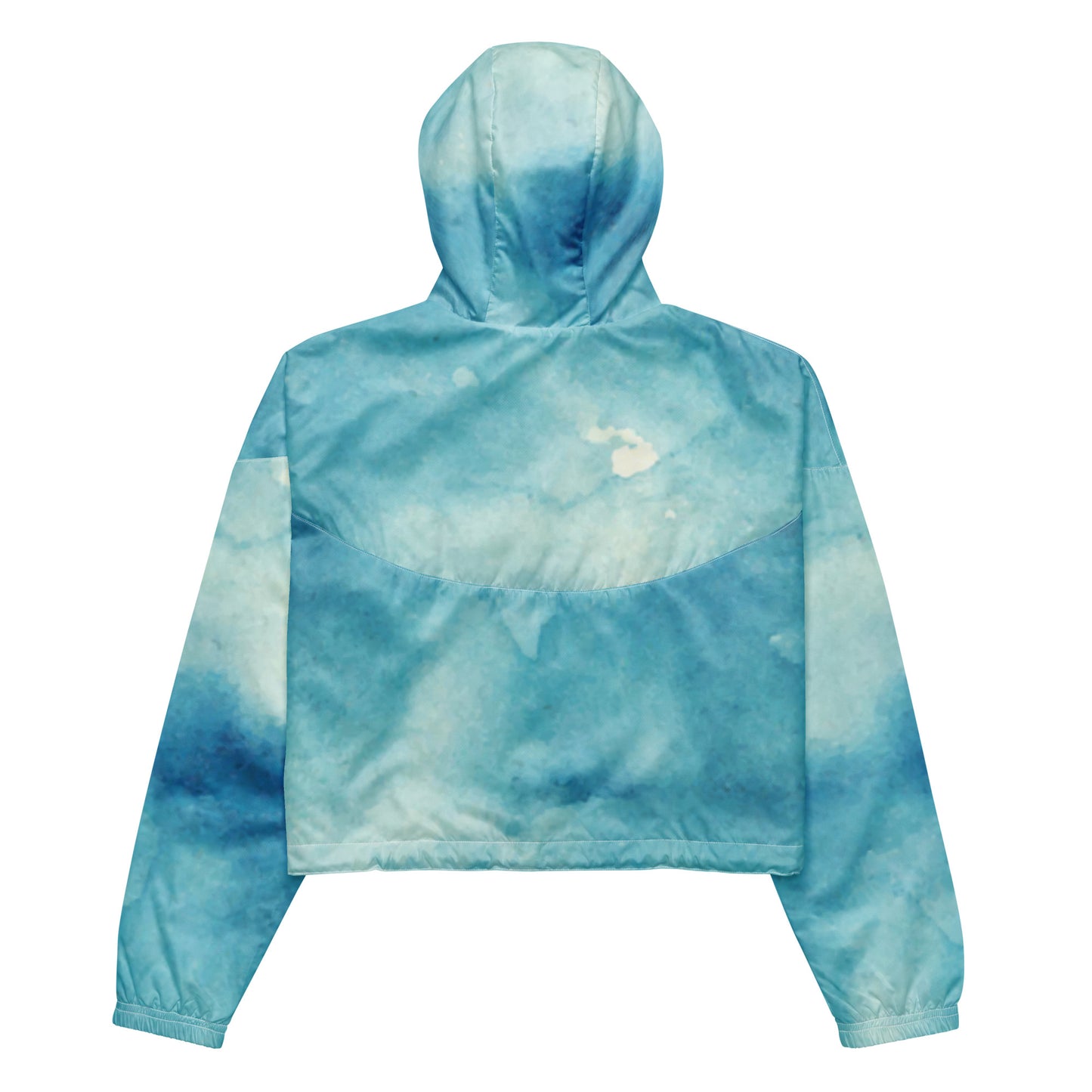 Sunset Orange&Sky Blue-Cropped Windbreaker