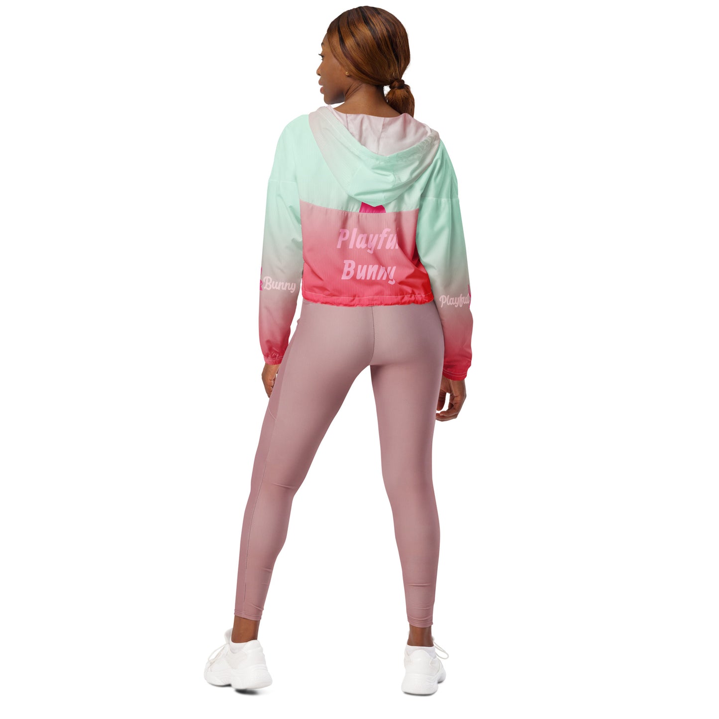 Playful Bunny-Cropped Windbreaker