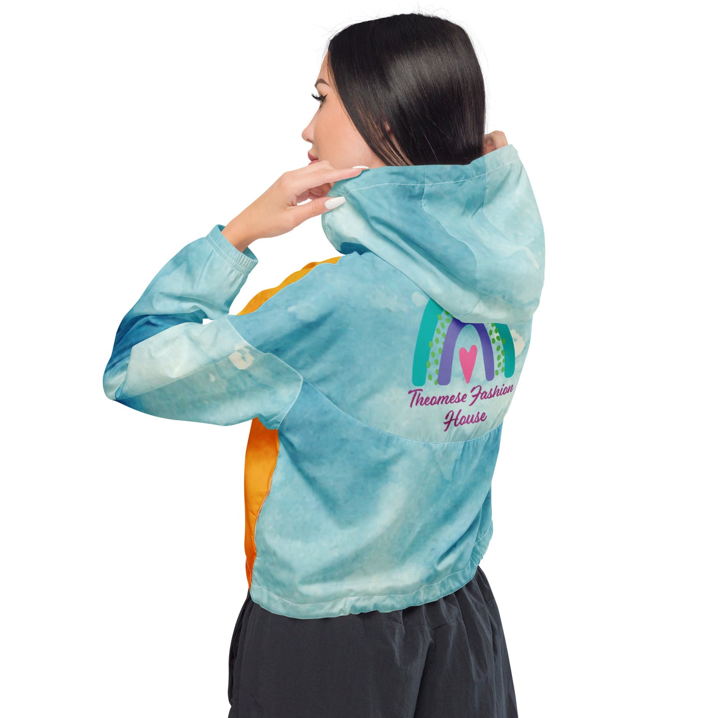 Sunset Orange&Sky Blue -Signature Cropped Windbreaker