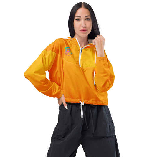Orange Sunset-Signature Cropped Windbreaker