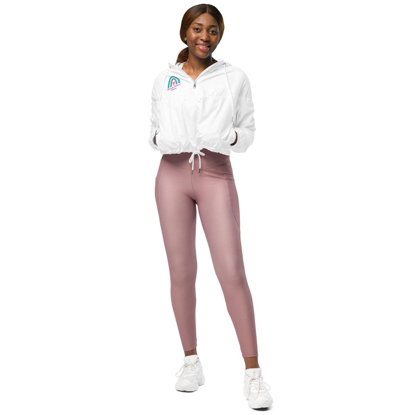 White Signature- Cropped Windbreaker