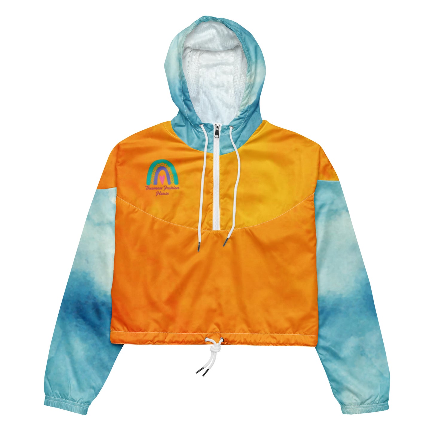 Sunset Orange&Sky Blue -Signature Cropped Windbreaker