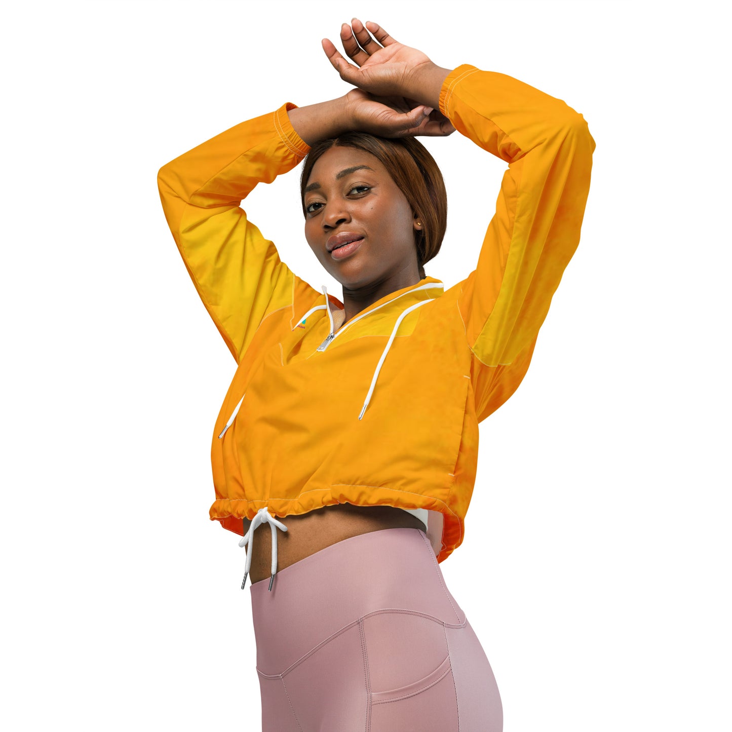 Orange Sunset-Signature Cropped Windbreaker