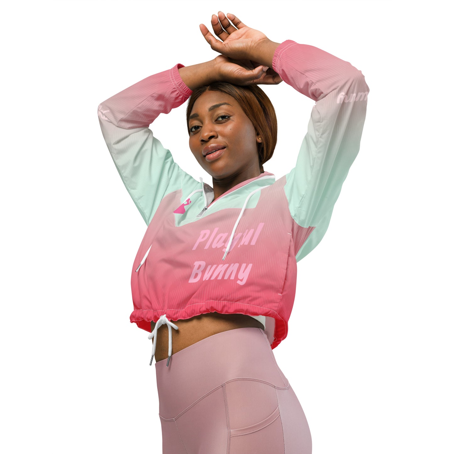 Playful Bunny-Cropped Windbreaker