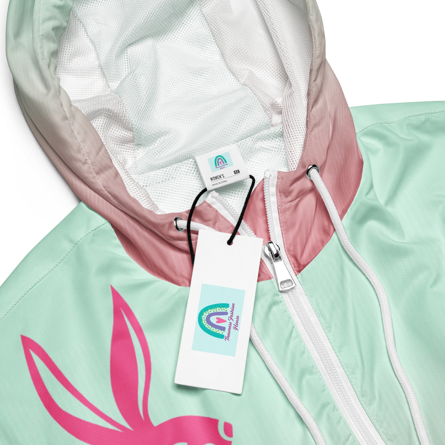 Playful Bunny-Cropped Windbreaker