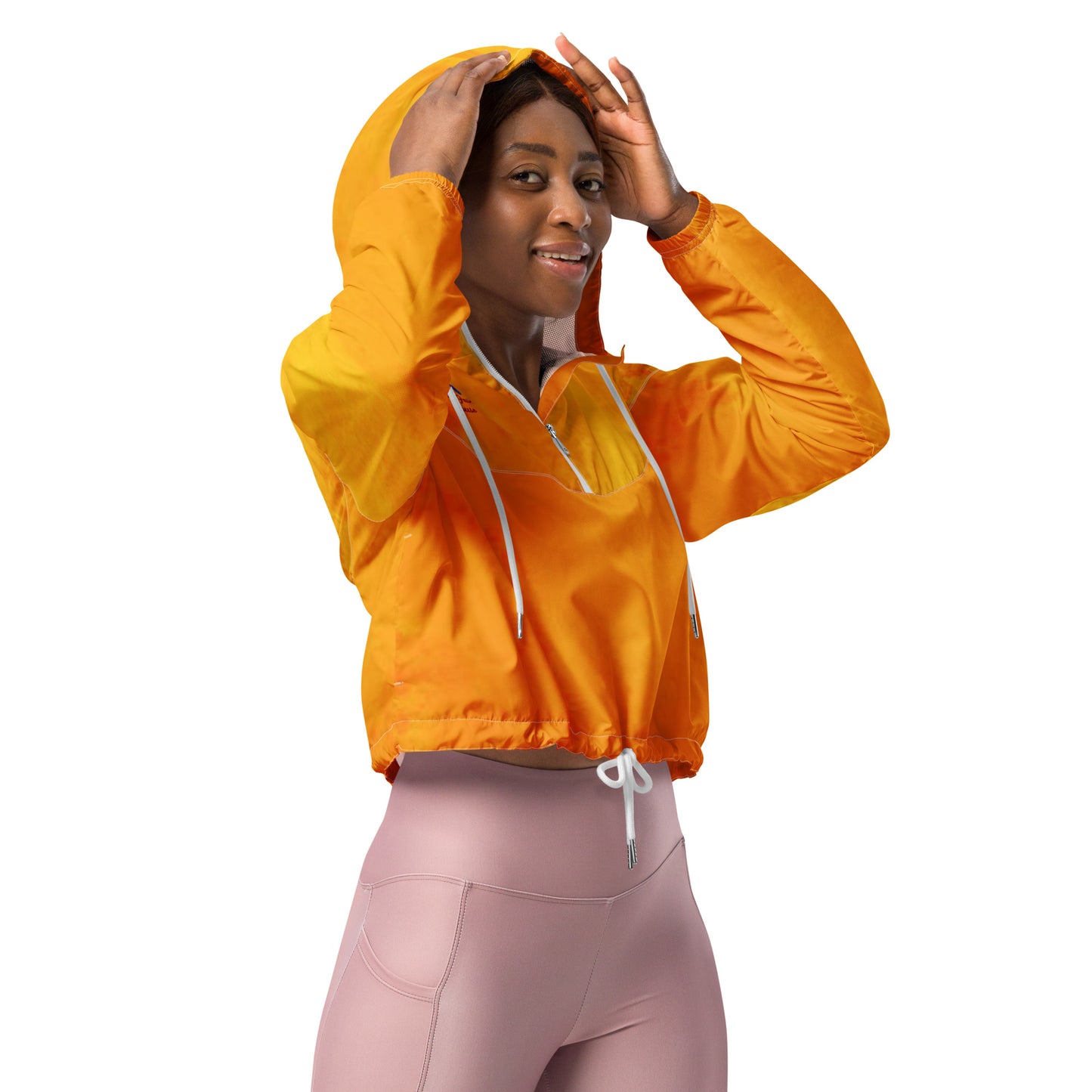 Orange Sunset-Signature Cropped Windbreaker