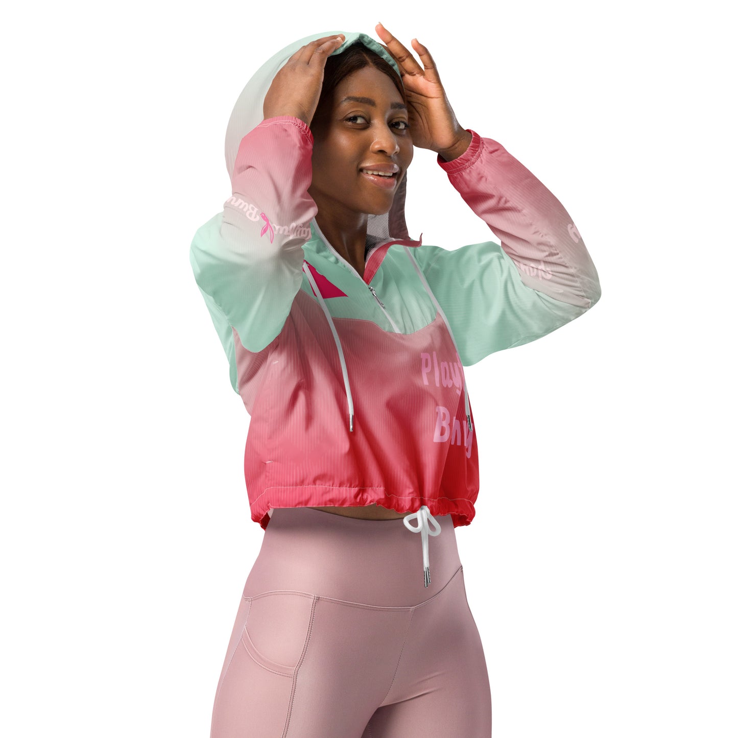 Playful Bunny-Cropped Windbreaker