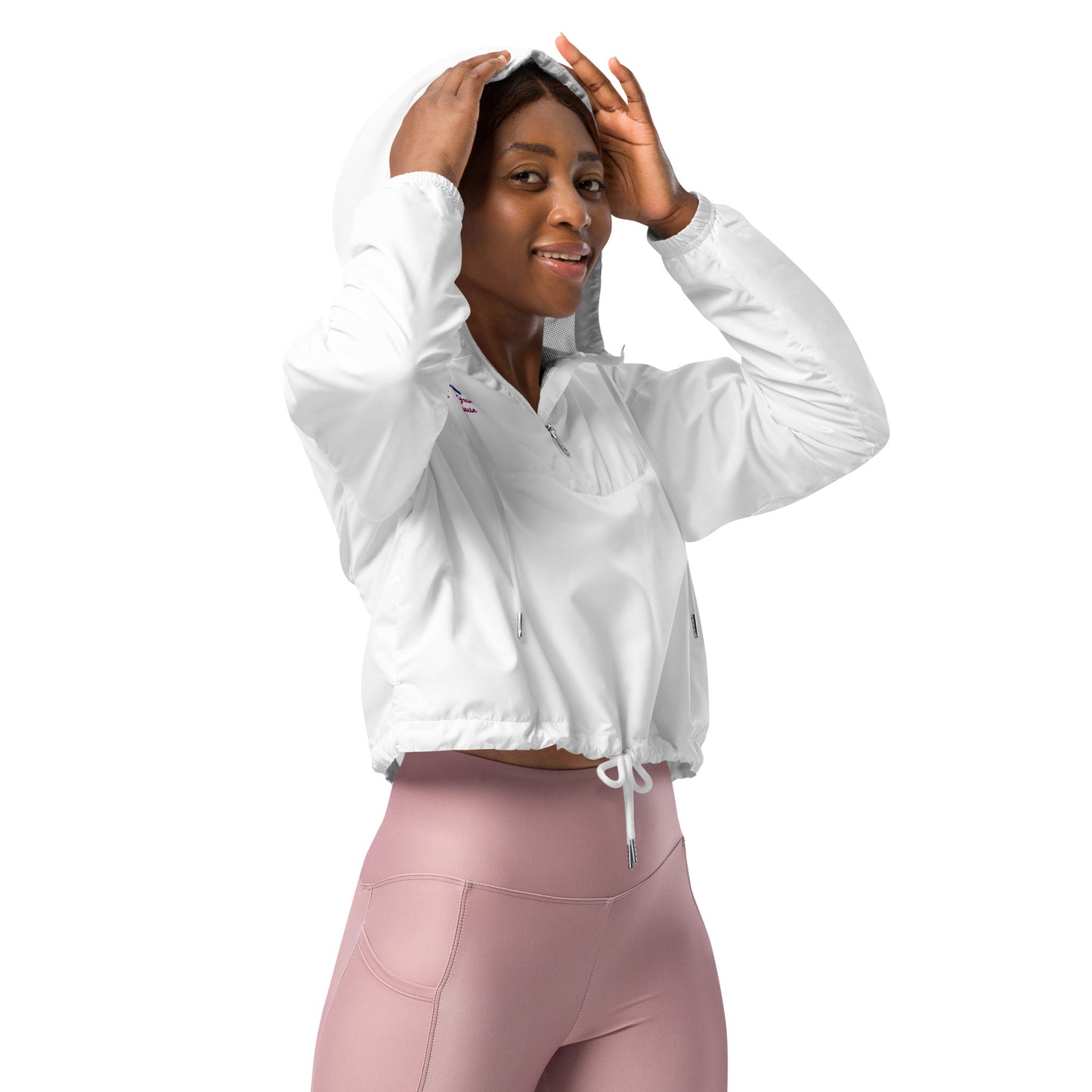 White Signature- Cropped Windbreaker