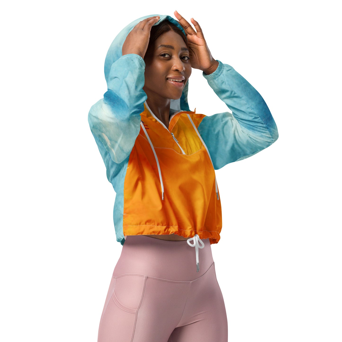 Sunset Orange&Sky Blue -Signature Cropped Windbreaker