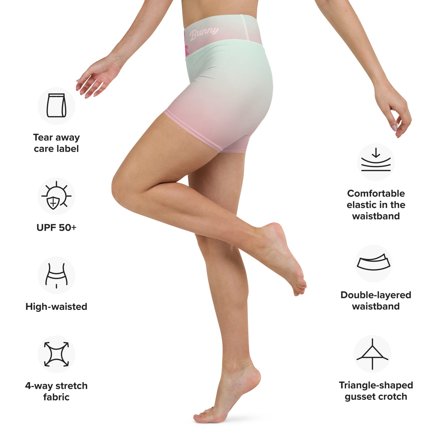 Playful Bunny-Yoga Shorts