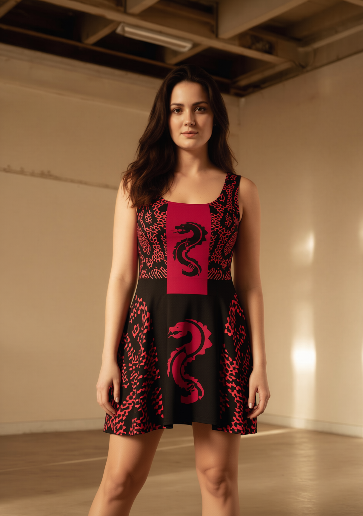 Red Dragon 🐉-Flare Dress