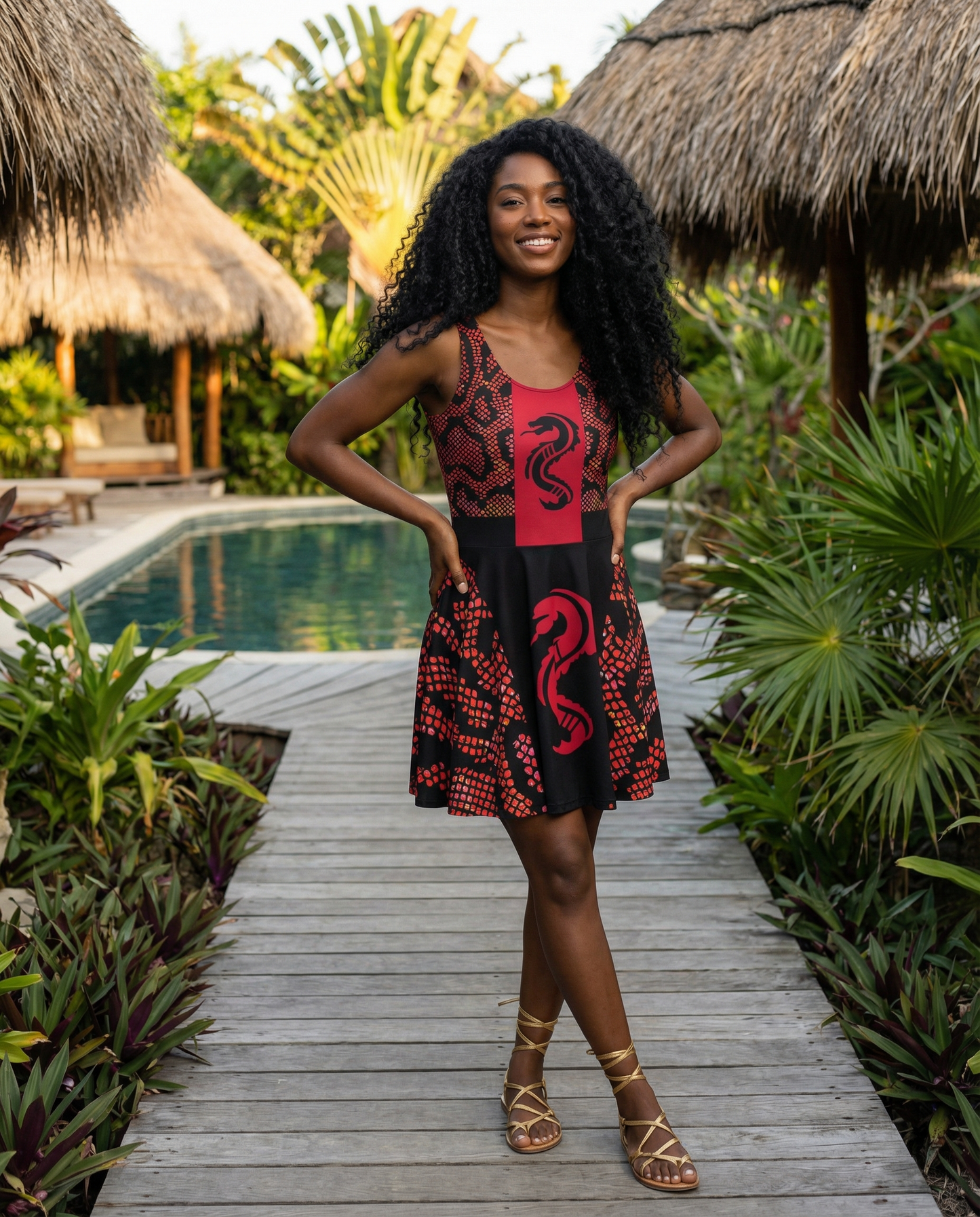 Red Dragon 🐉-Flare Dress