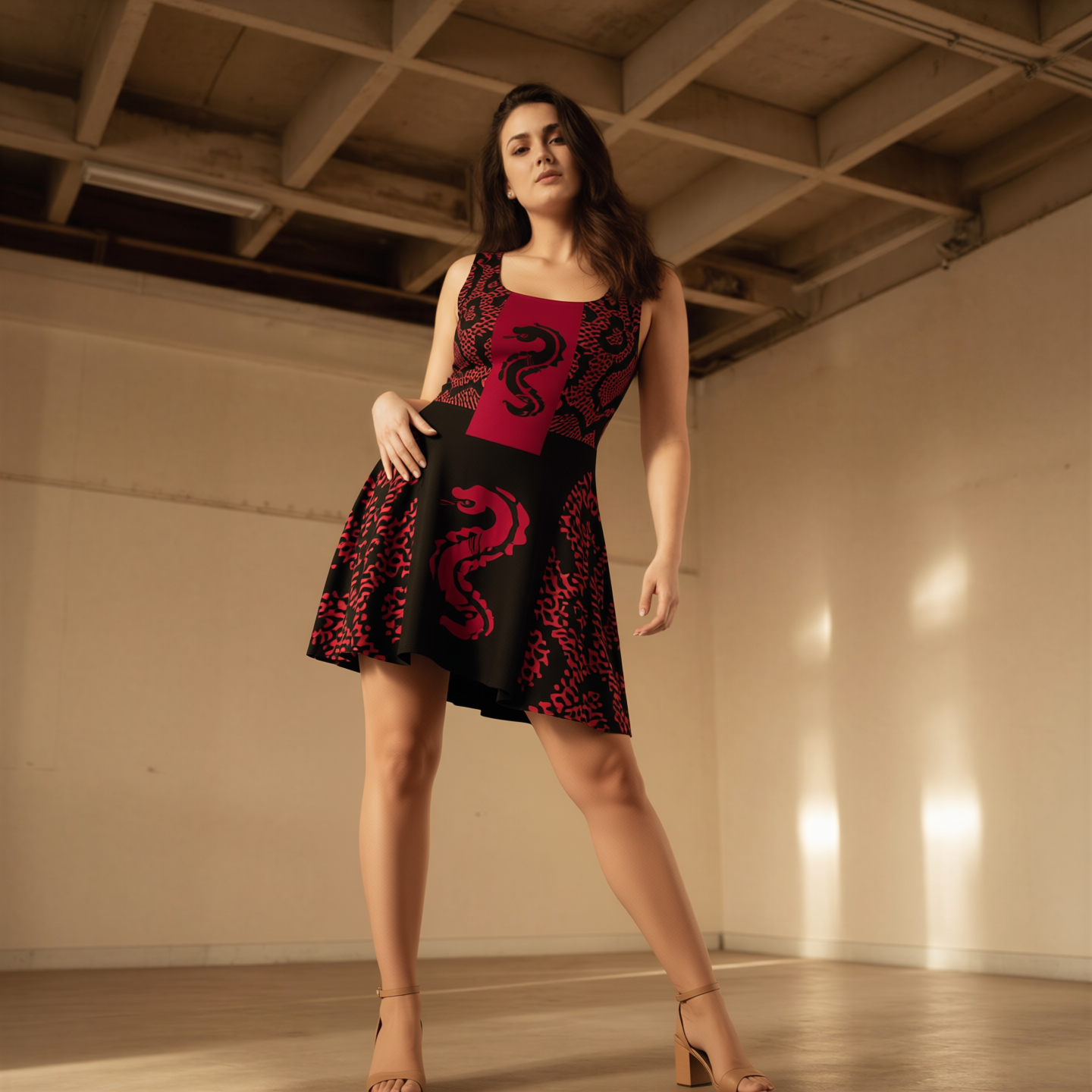 Red Dragon 🐉-Flare Dress