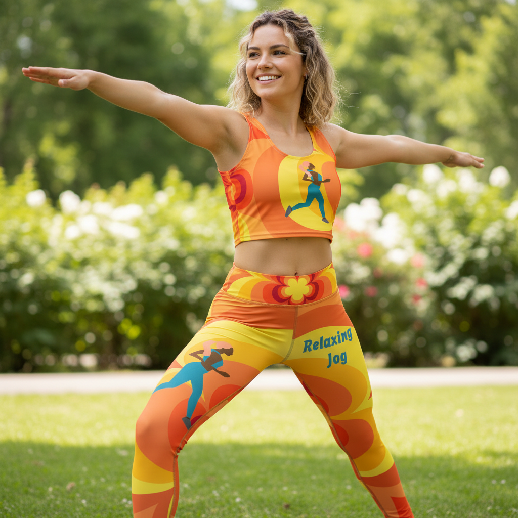 Relaxing Jog- Sunset Yoga Leggings