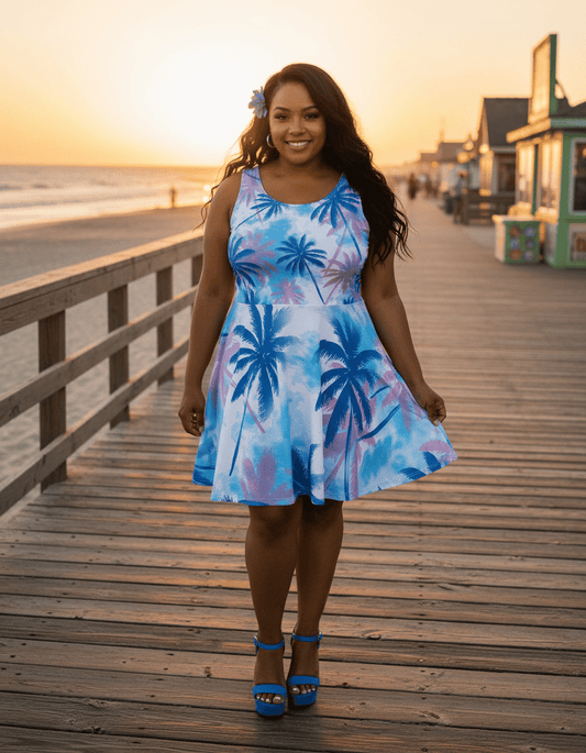 Tropical Breeze-Flare Dress