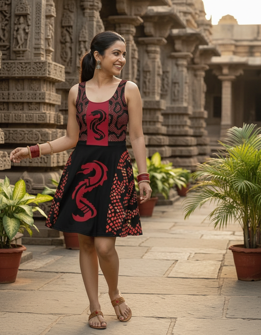 Red Dragon 🐉-Flare Dress