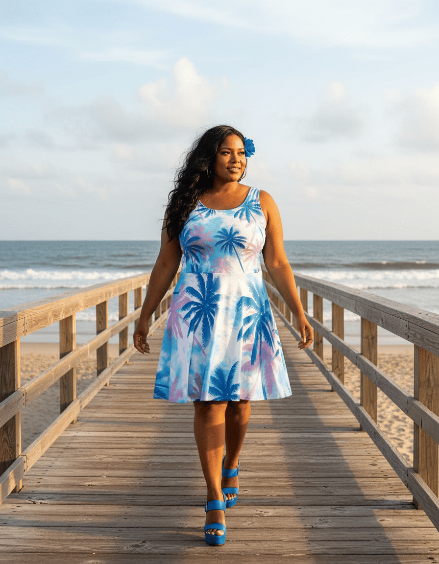Tropical Breeze-Flare Dress