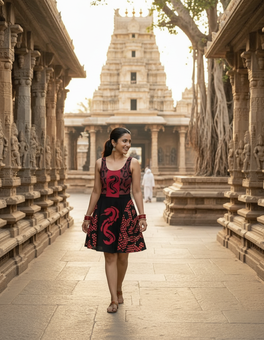 Red Dragon 🐉-Flare Dress