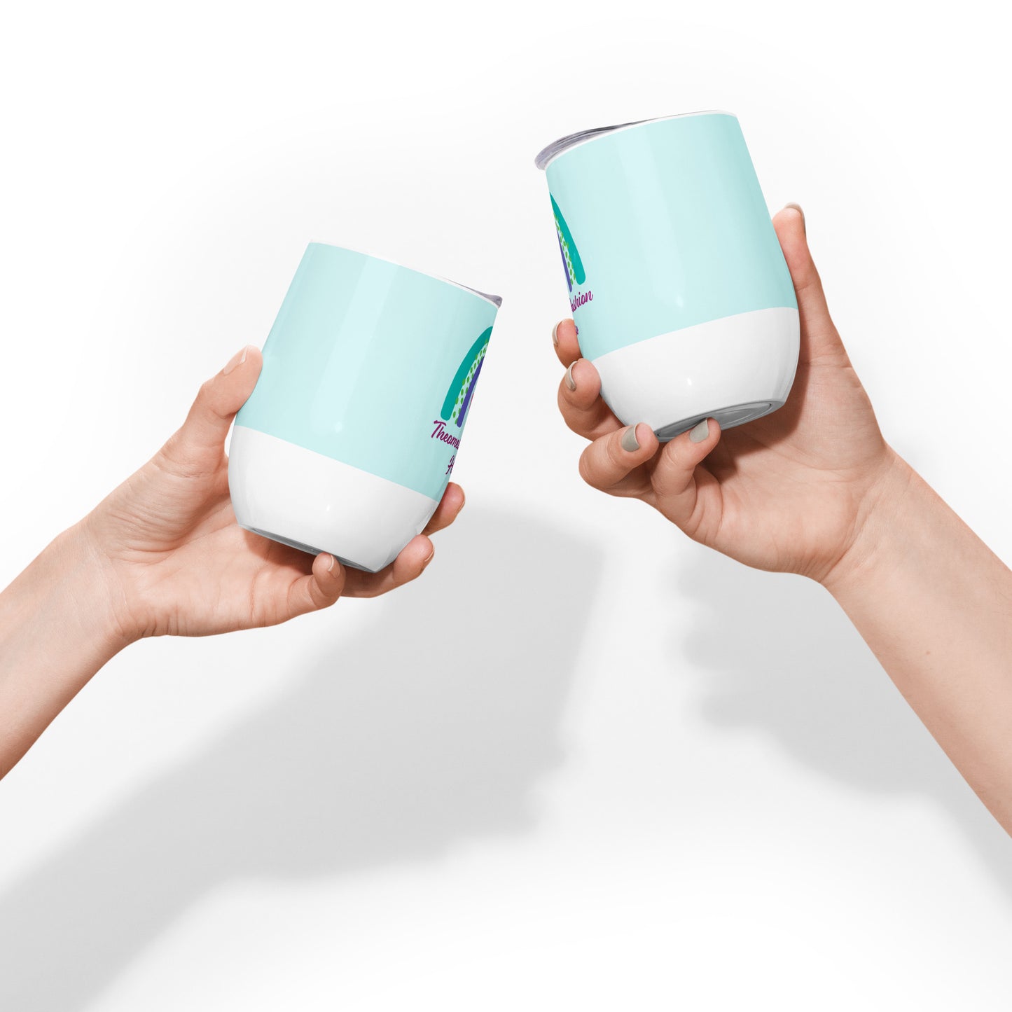 Signature Wine Tumbler(Baby Blue&White)