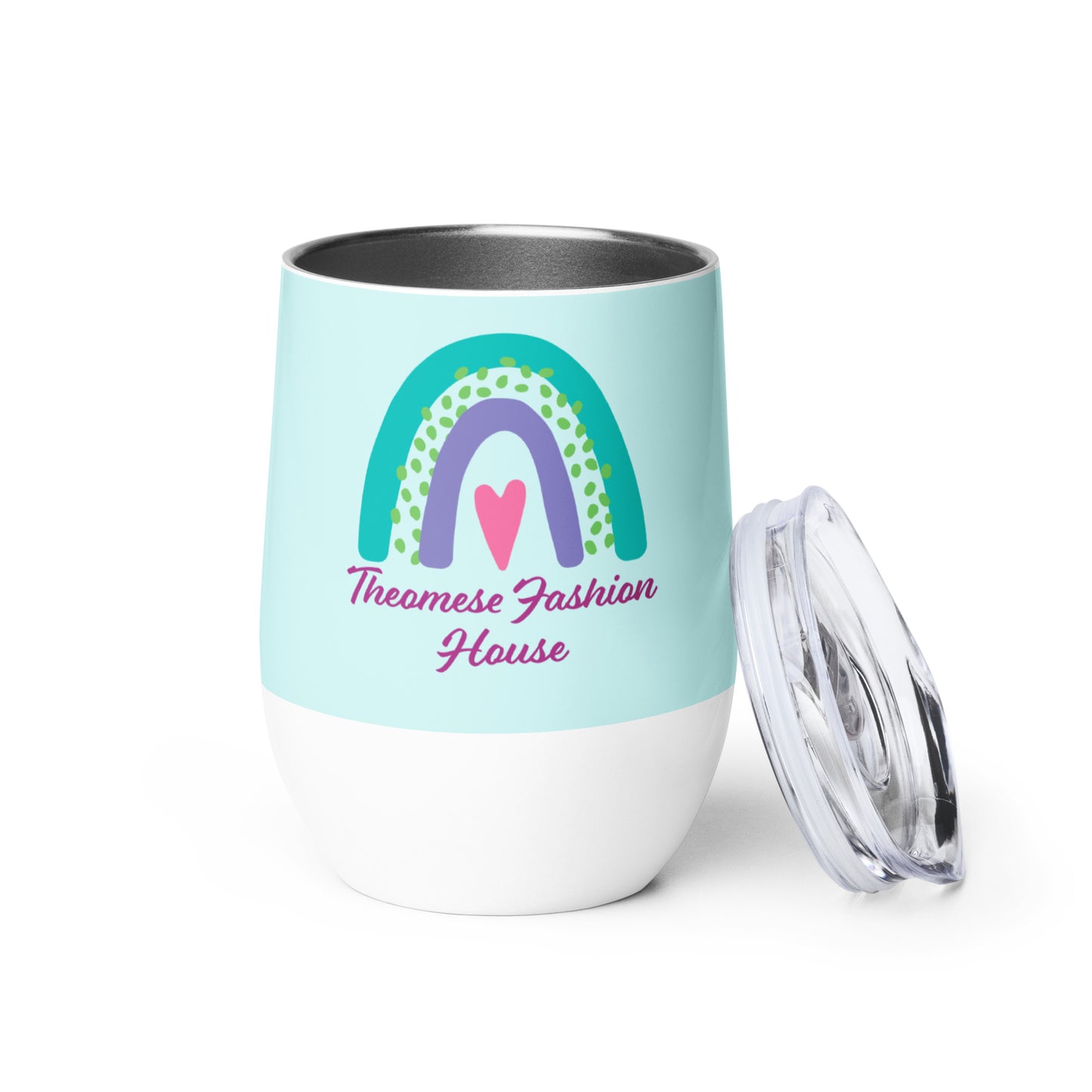 Signature Wine Tumbler(Baby Blue&White)