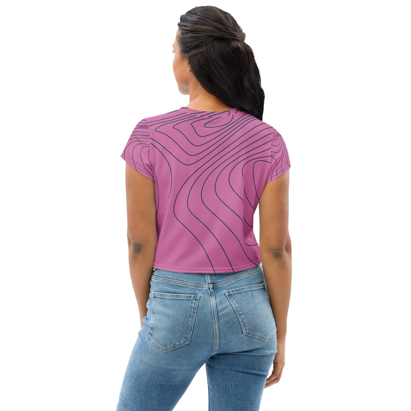 Pink Swirl- Retro Crop Tee