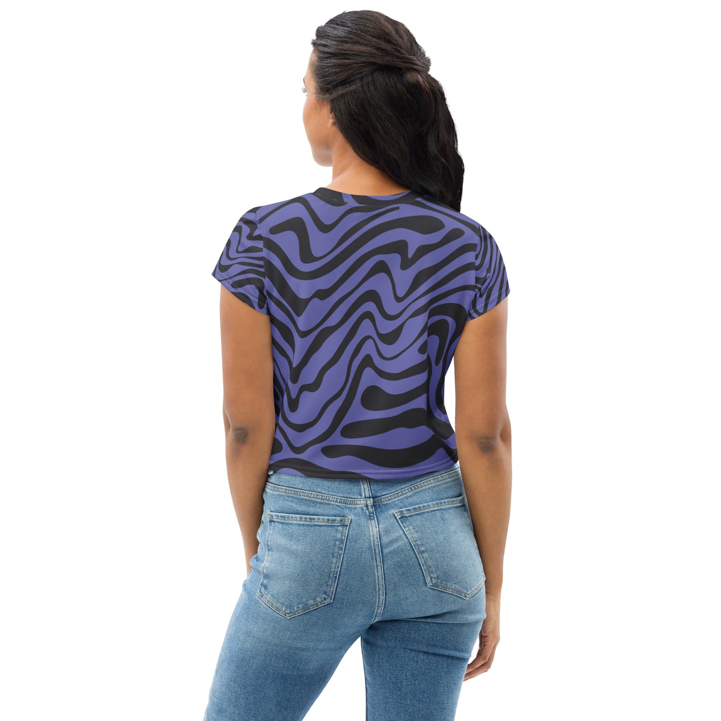Purple Swirls-Retro Crop Tee
