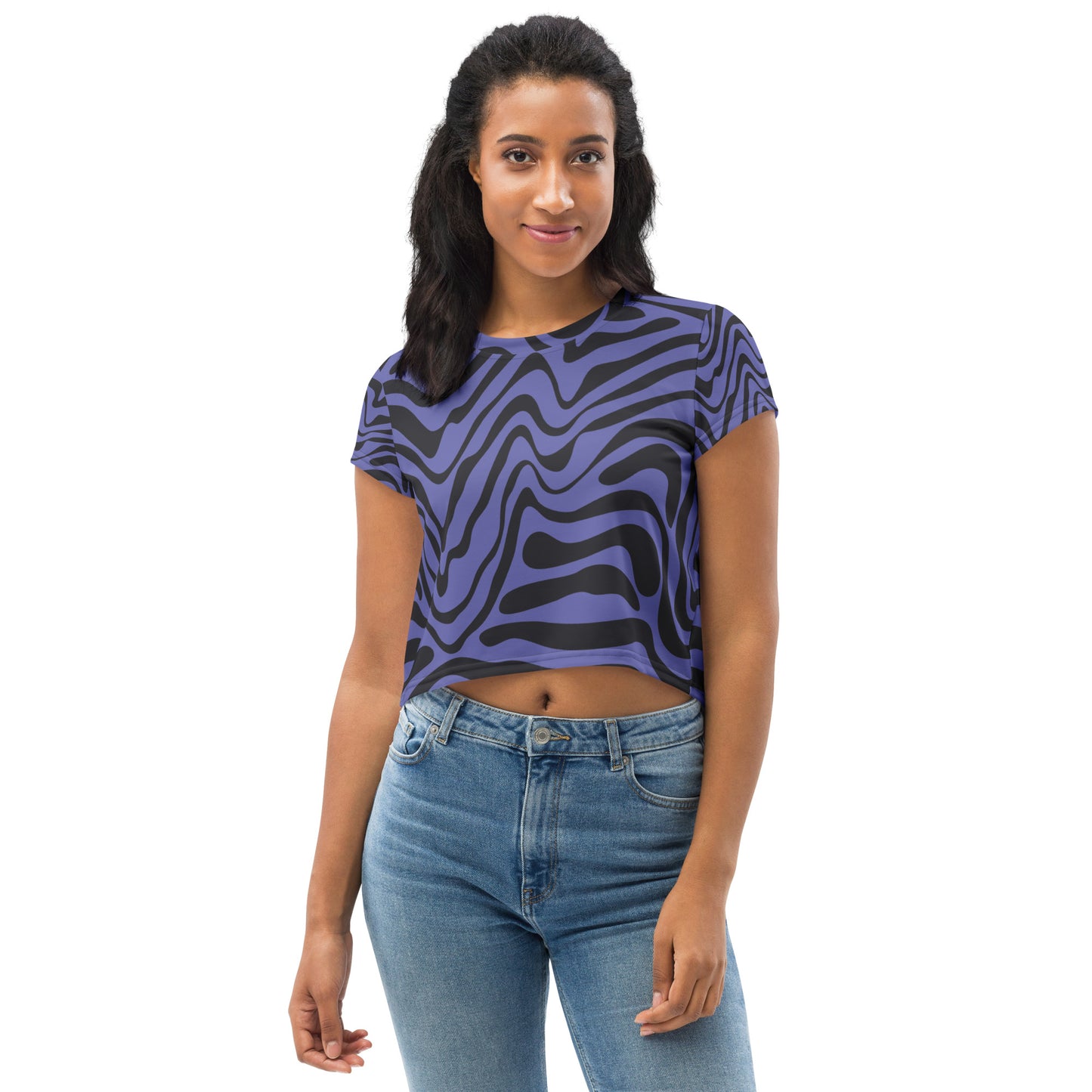 Purple Swirls-Retro Crop Tee