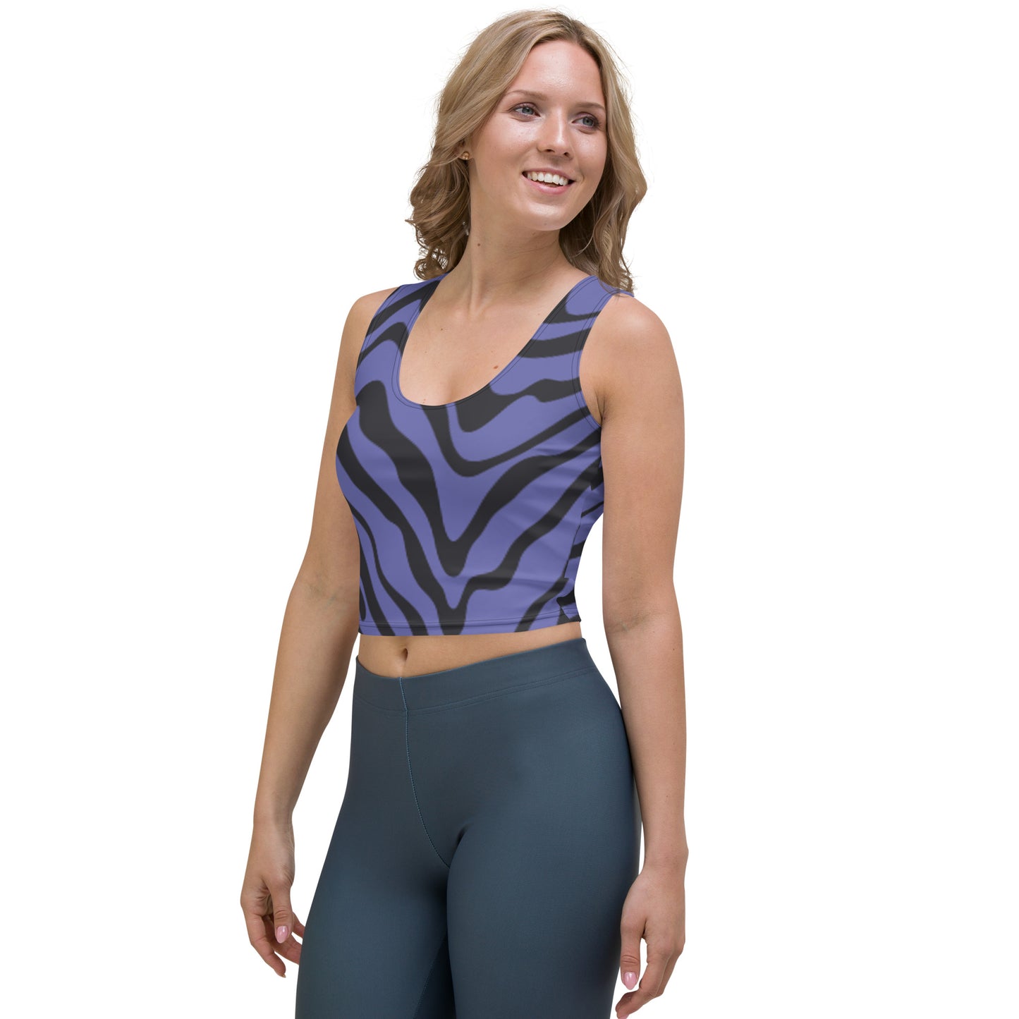 Purple Swirls-Retro Crop Top
