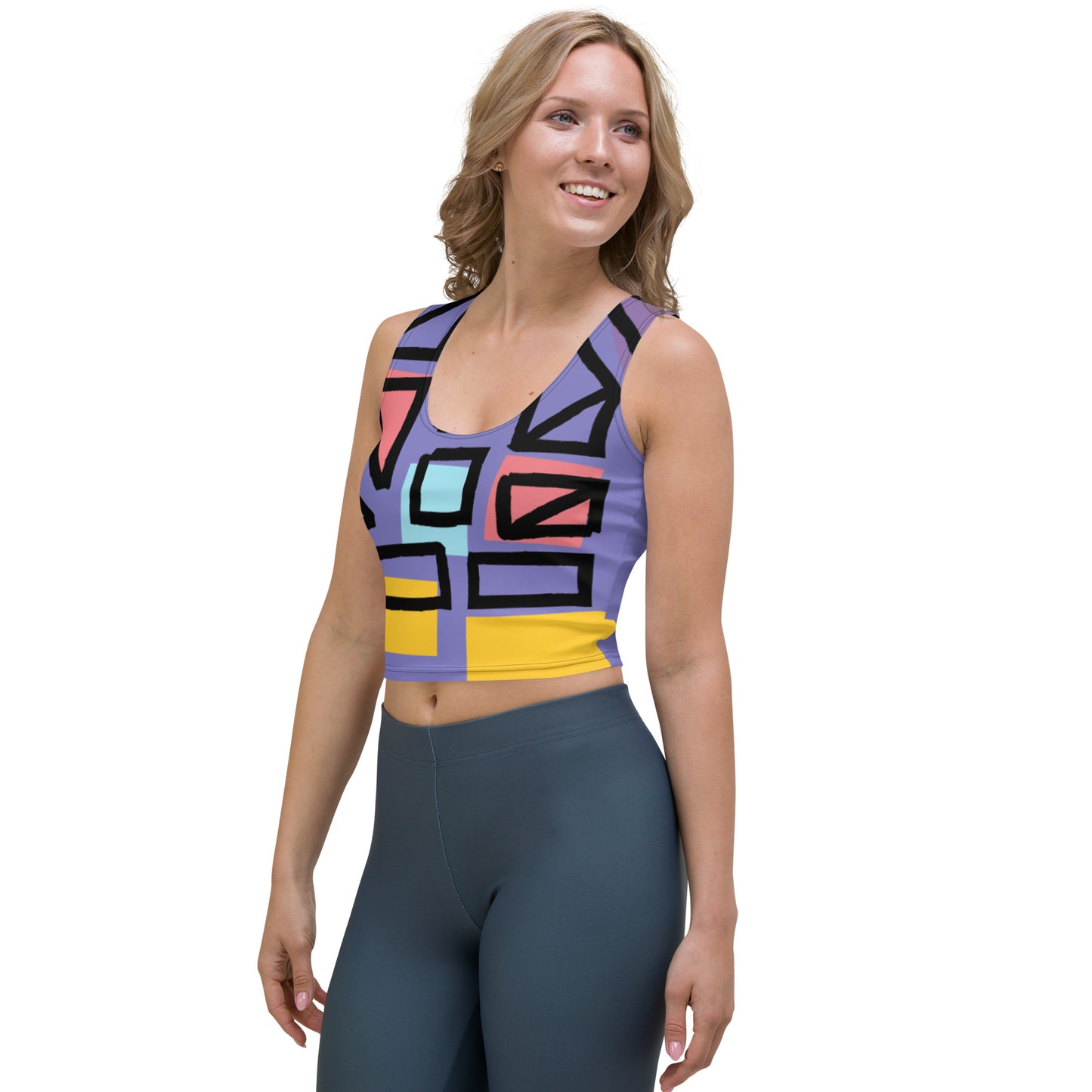 Geometry Crop Top 2-Purple