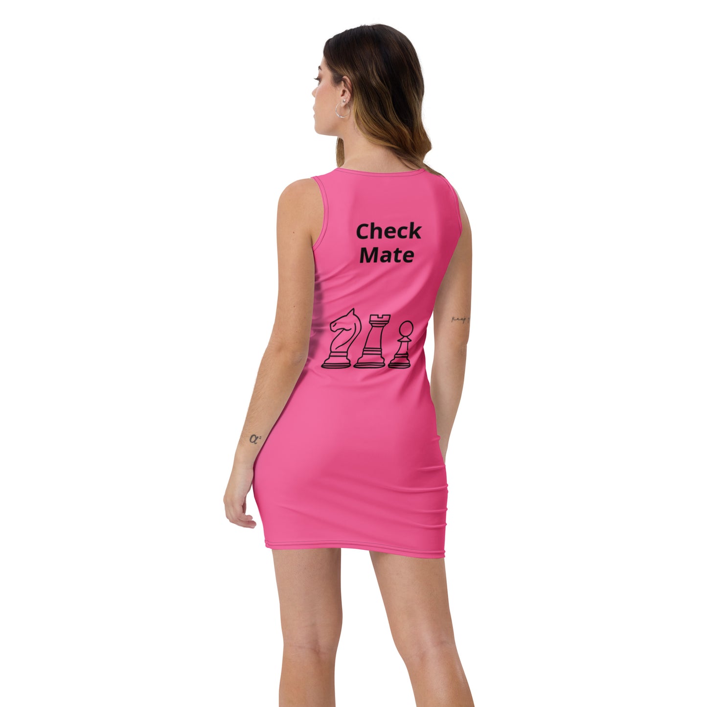 Chess Dress-Pink& Black