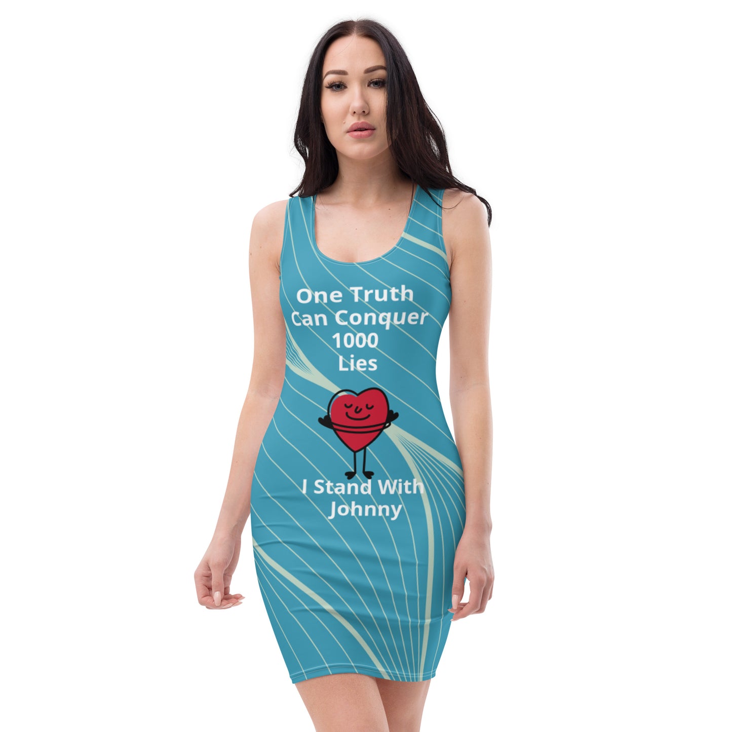 I Stand With Johnny Dress- Line Blue