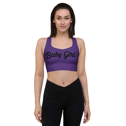 Babygirl Sports bra-Purple&Black