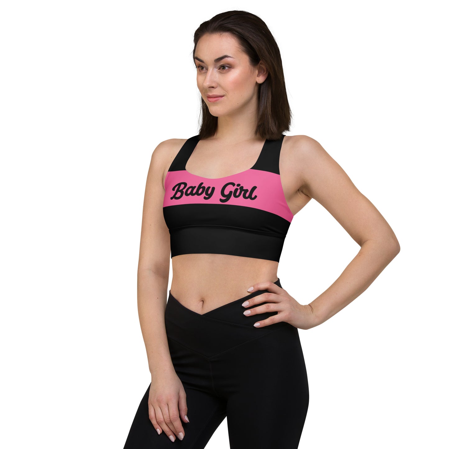 Babygirl Sports Bra-Black&Pink