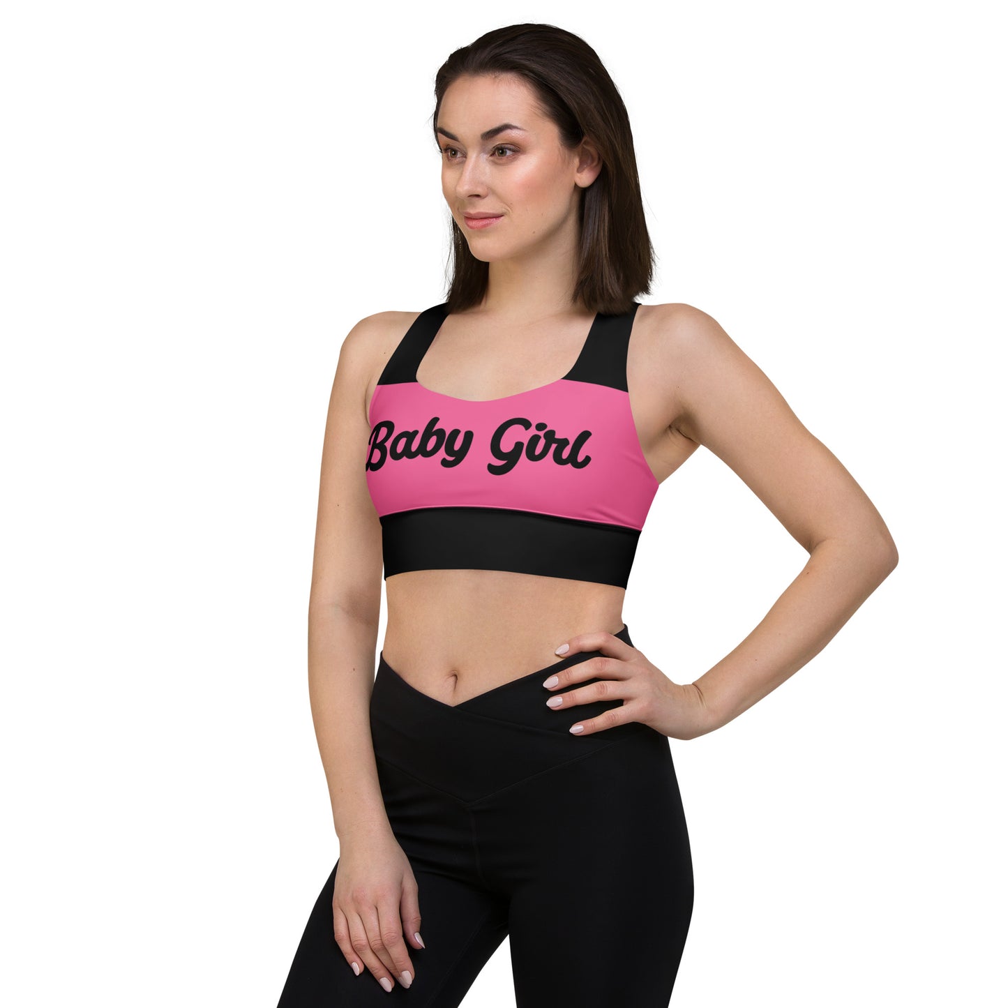 Babygirl Sports Bra-Pink& Black 2