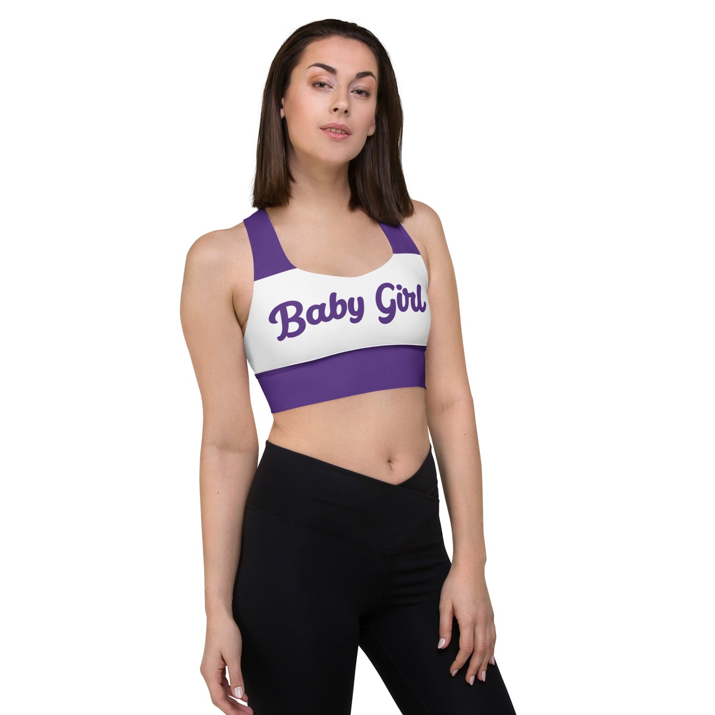 Babygirl Sports Bra-Purple& White 2