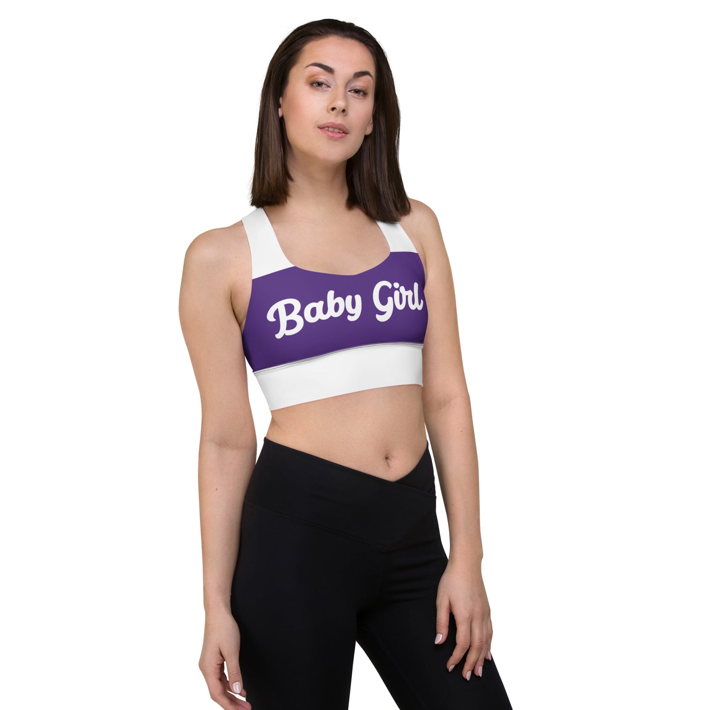 Babygirl Sports Bra-Purple&White
