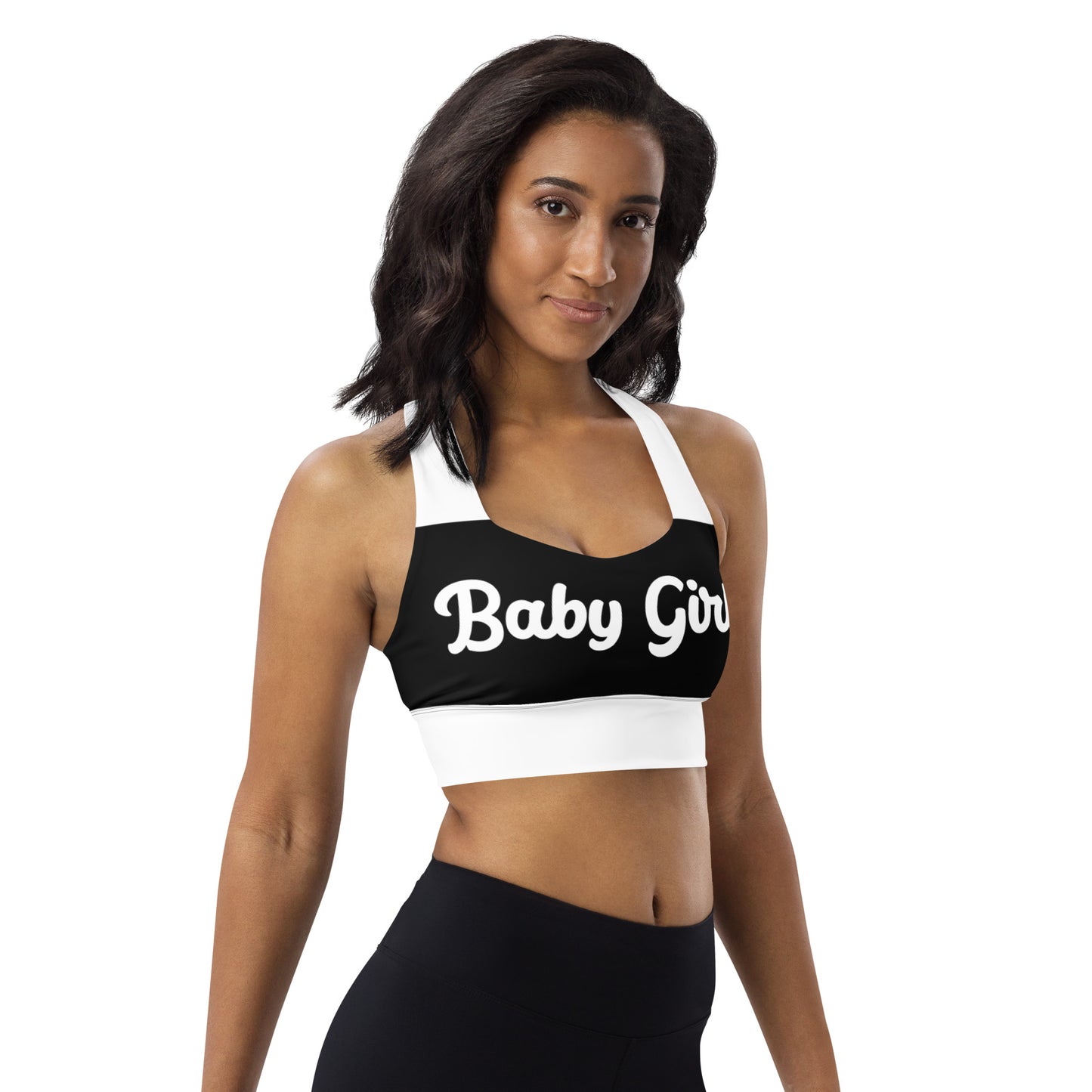 Babygirl-Longline sports bra(black&white)