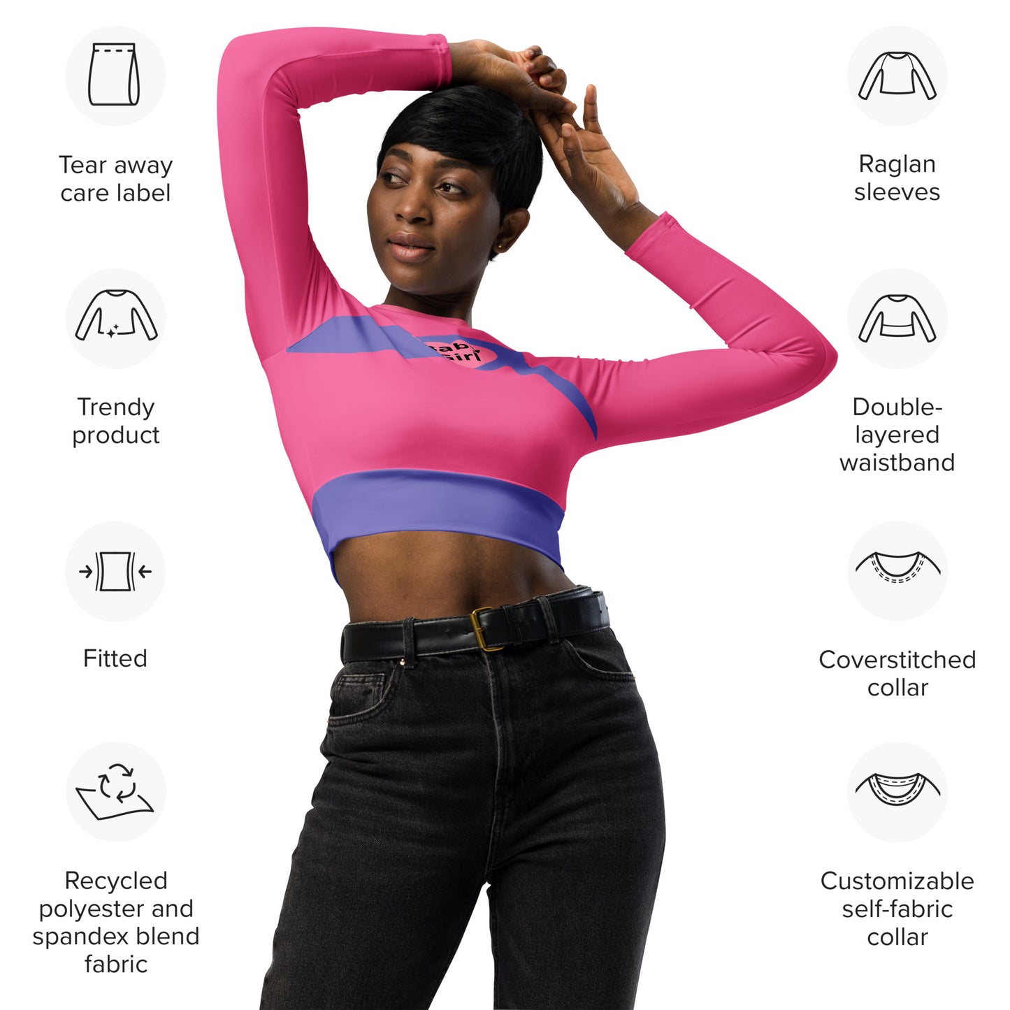 Baby Girl-long sleeve crop top