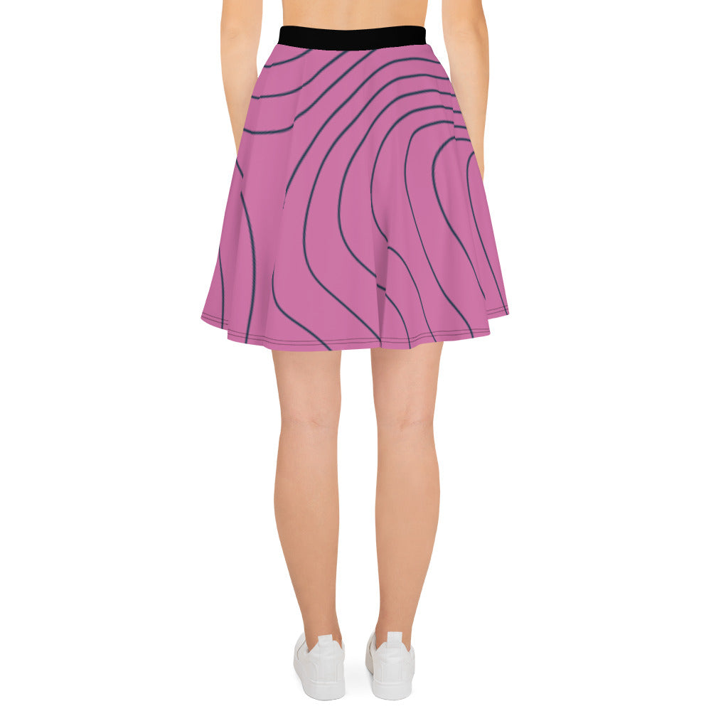 Pink& Purple Swirls-Retro Flare Skirt